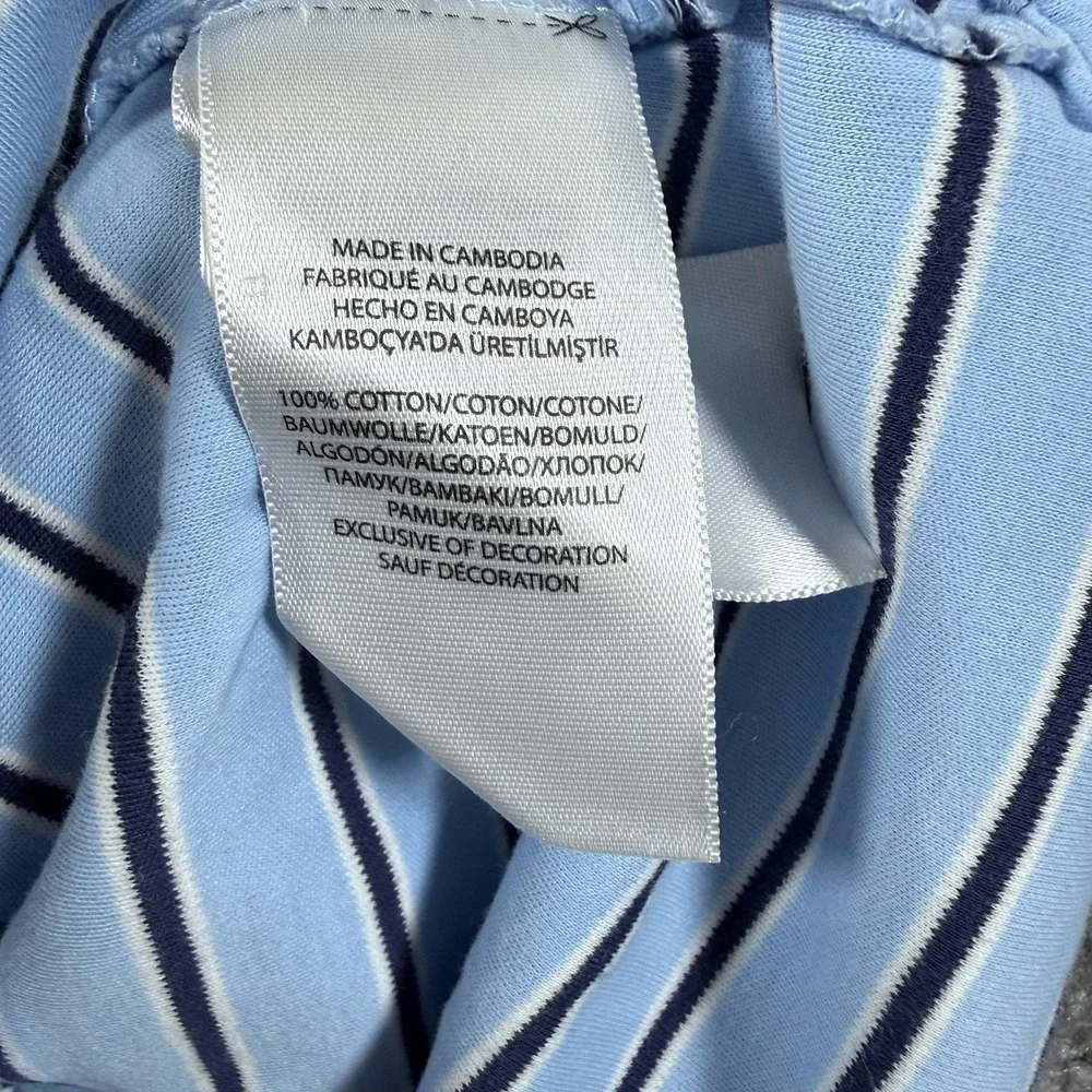Polo Ralph Lauren Shirt Men's Medium Blue Striped Short Sleeve Knit